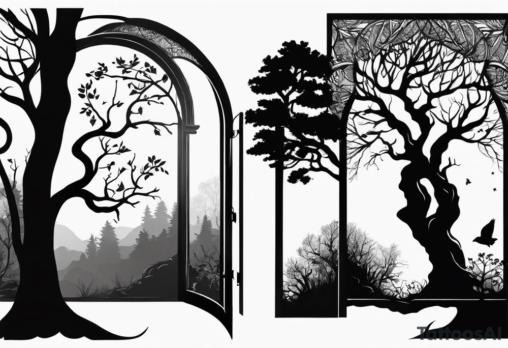Bäume silhouette tattoo idea
