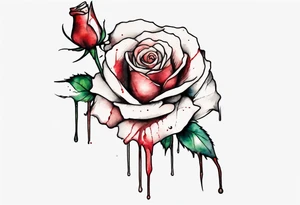 bleeding rose, tall, simple, one line, watercolor, replace the stem with the name Jesus tattoo idea