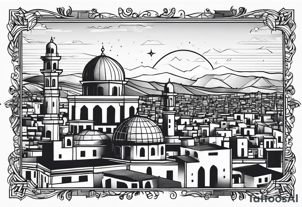 israel city vector tattoo idea