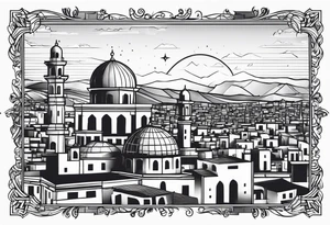 israel city vector tattoo idea