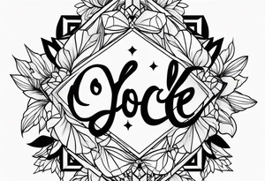 Delicate name Joyce tattoo idea