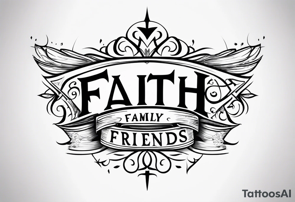 Faith Family & Friends tattoo idea