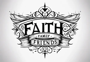 Faith Family & Friends tattoo idea