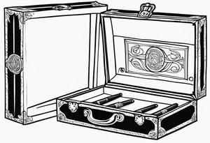 A simple vintage cigar box tattoo idea