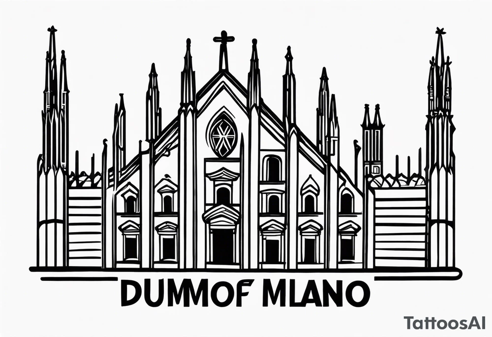 duomo of milano minimal tattoo idea
