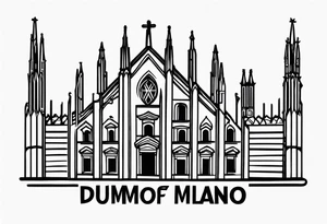 duomo of milano minimal tattoo idea