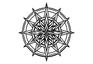 Double layered compass rose tattoo idea