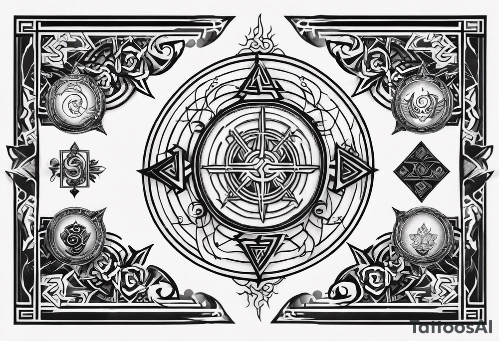 avatar the last airbender elemental symbols tattoo idea
