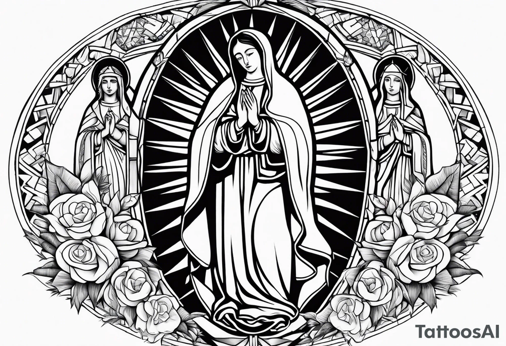 Cristo con san Judas y la virgen de Guadalupe tattoo idea