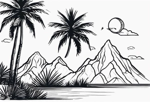 tall quindio wax palm tattoo idea