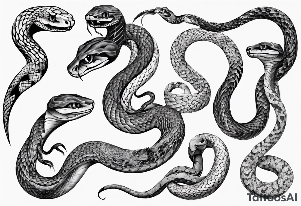 Snake covered in moses tattoo idea