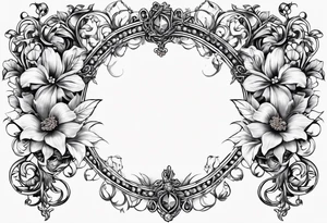 rosary with floral vines wrapped around it tattoo idea