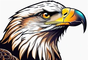 Neo Traditional tattoo style, eagle, white background, --no skin tattoo idea