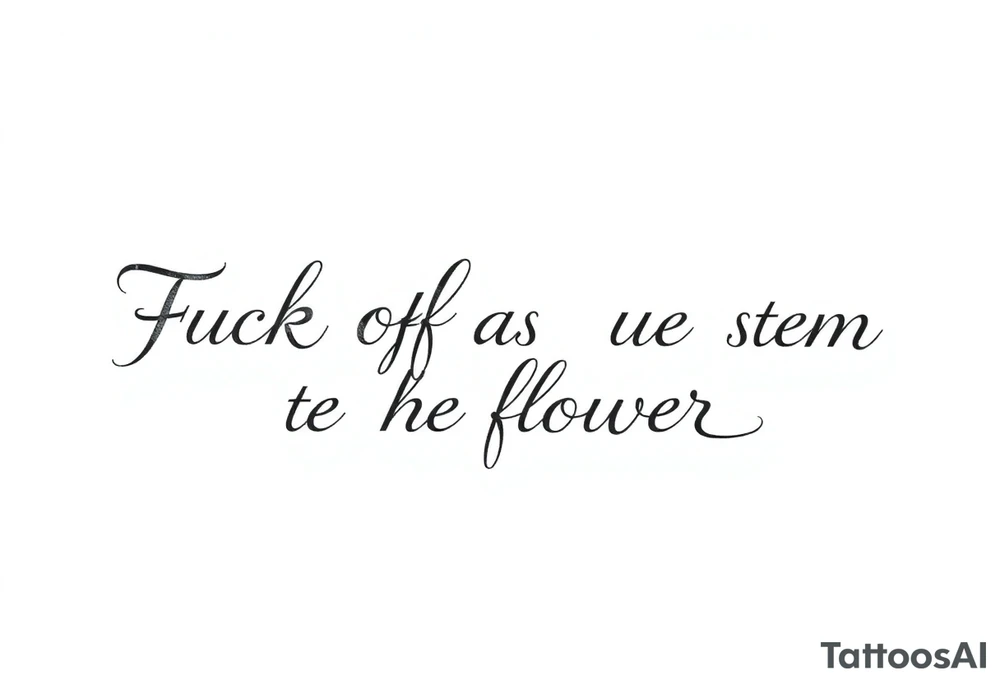 Fuck off as the stem to a flower tattoo idea