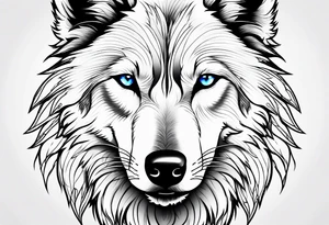 wolf with blue eyes tattoo idea