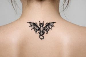 All over the back, Fourth wing dragon tattoo tattoo idea