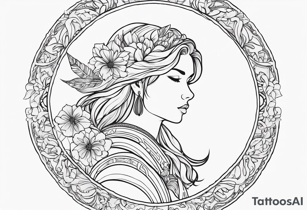 small ornate woman warrior floral  tattoo tattoo idea