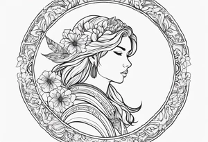 small ornate woman warrior floral  tattoo tattoo idea