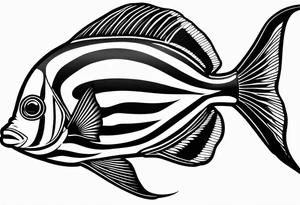 Moorish idol swimming tattoo idea