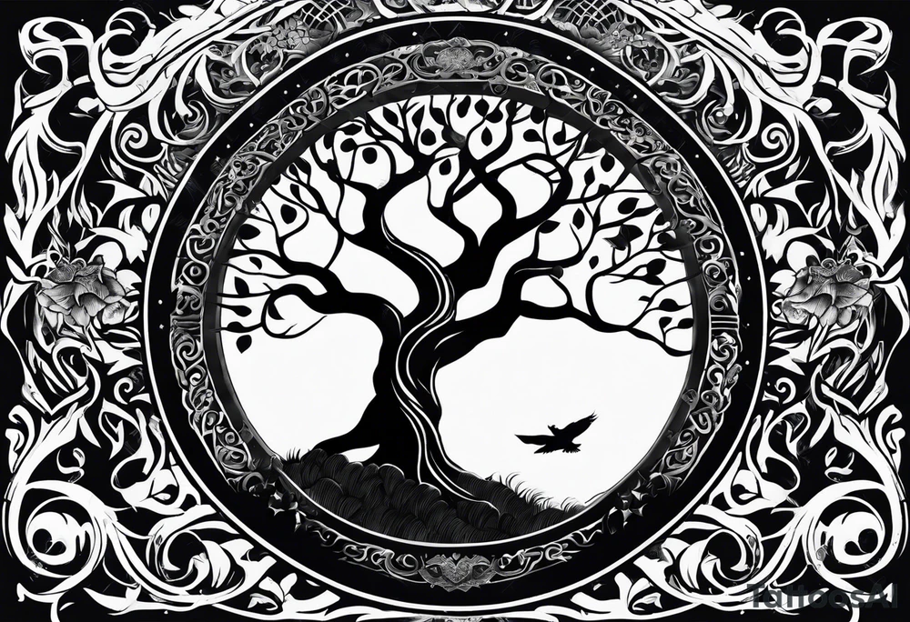 The tree of life, but a marine corps type of theme tattoo idea