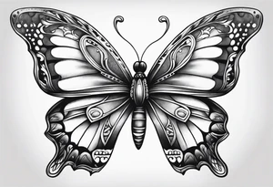 Detailed butterfly masculine tattoo idea