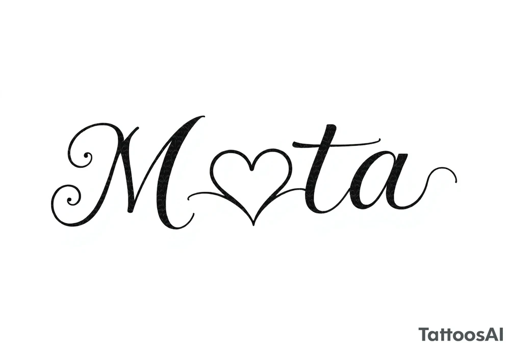 The name Mota with a heart tattoo idea