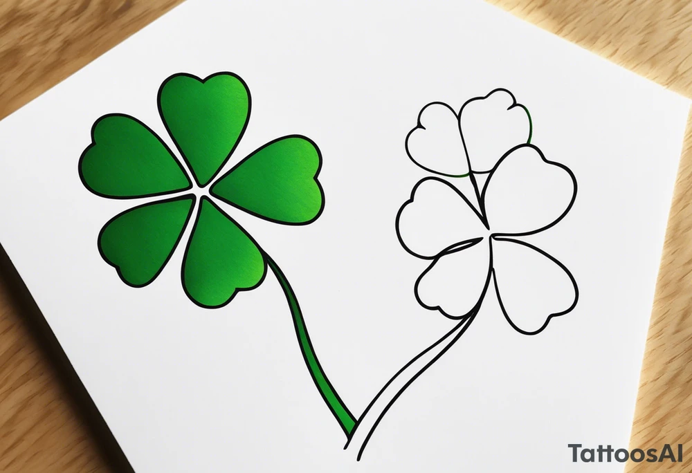 one small single three leaf clover tattoo idea