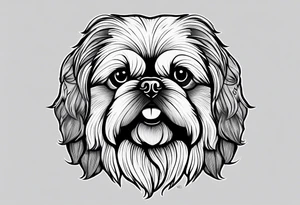 The contour of the face of a pekingese with shih tzu mixed race god. Nothing besides the face. tattoo idea