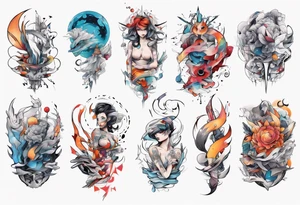 Abstract anime tattoo tattoo idea