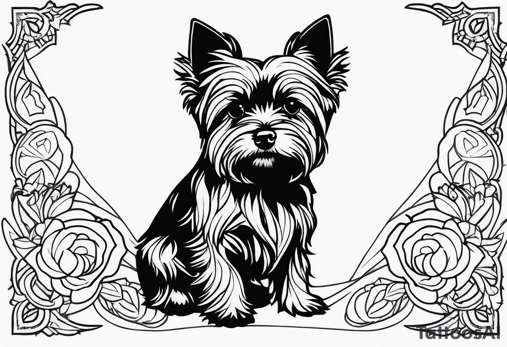 yorkie terrier tattoo idea