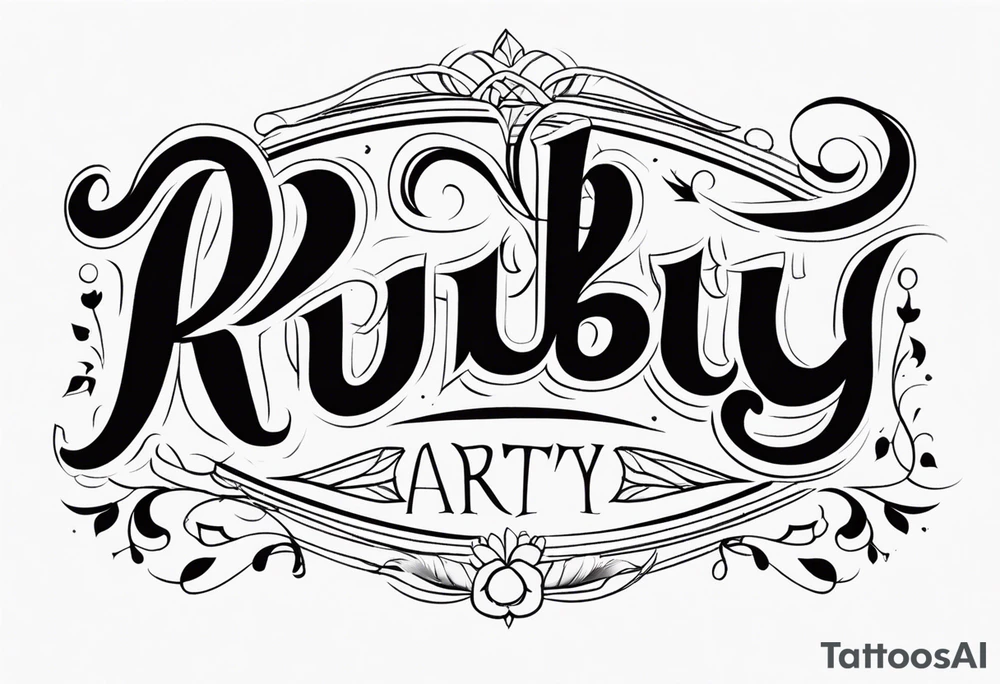 Generate a pretty tattoo with the name of: Ruby tattoo idea