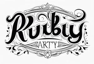 Generate a pretty tattoo with the name of: Ruby tattoo idea