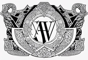 Valhalla sword shield dragon axe Valknut helm of awe tattoo idea