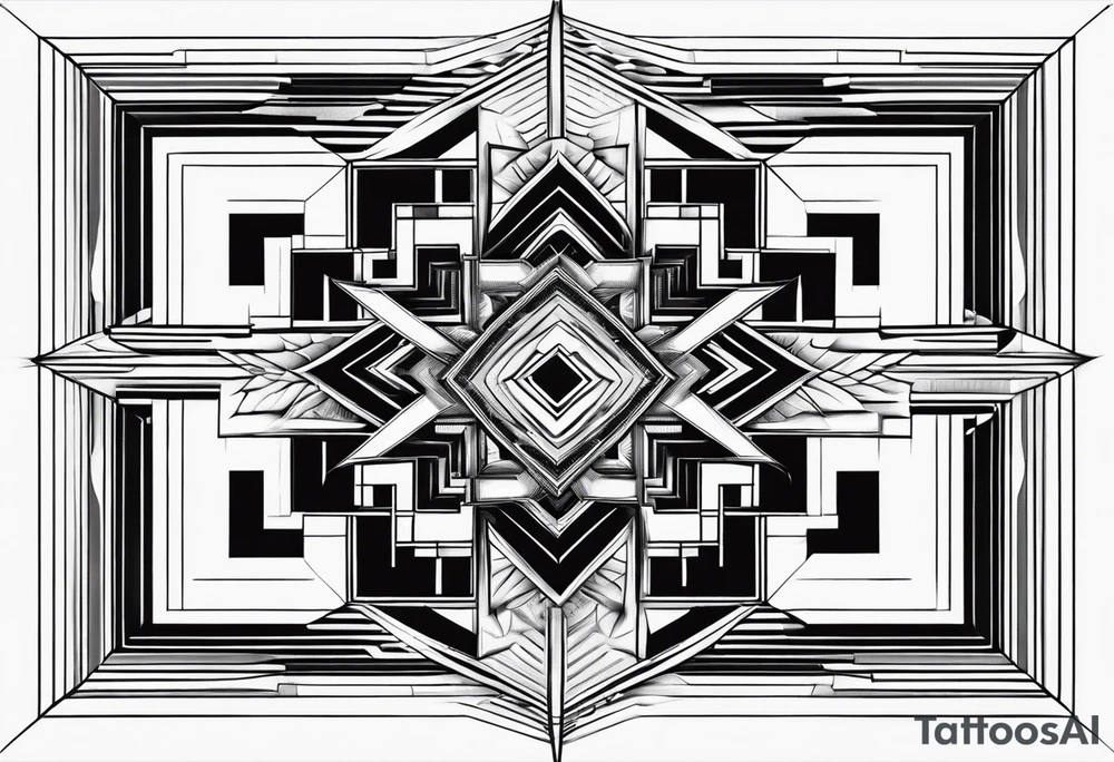 Fractal auto similar squares tattoo idea