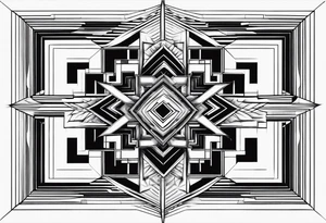 Fractal auto similar squares tattoo idea