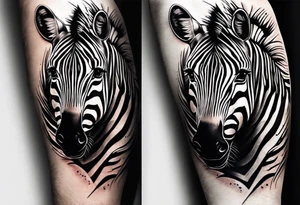 Zebra face on arm tattoo idea
