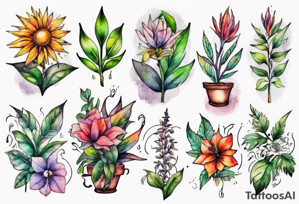 Word power on plants tattoo idea