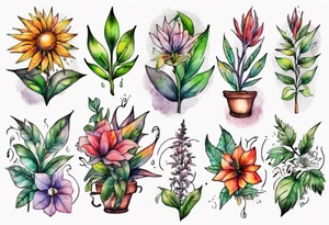 Word power on plants tattoo idea