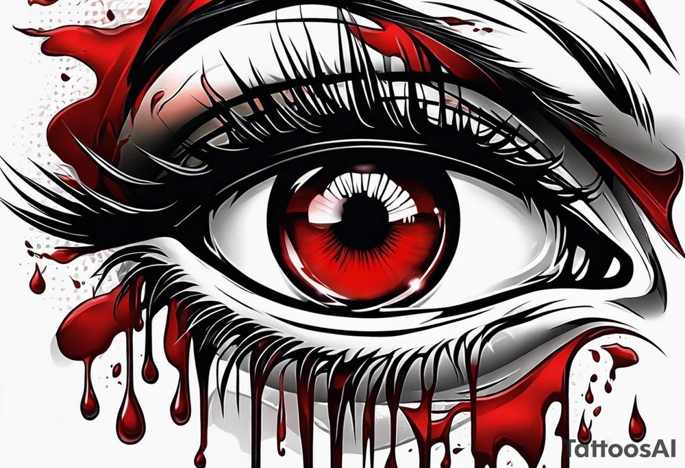 Blood crying eye tattoo design tattoo idea