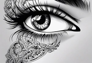 girl face lynx eye reflection tattoo idea