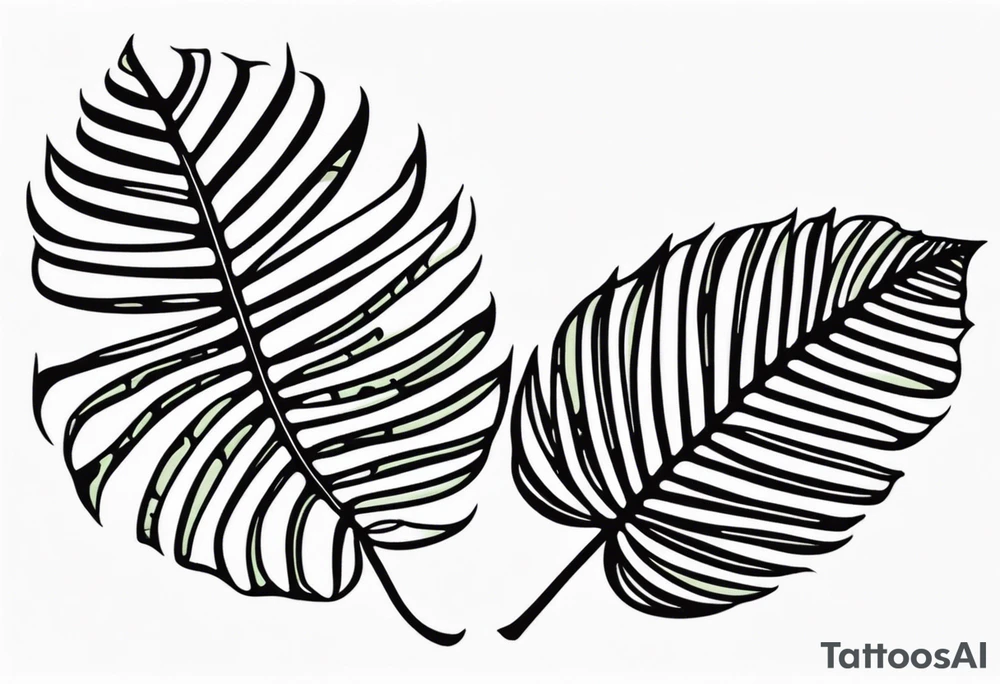 fine line monsteria leaf tattoo idea