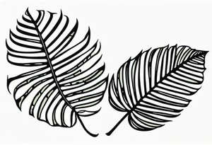 fine line monsteria leaf tattoo idea