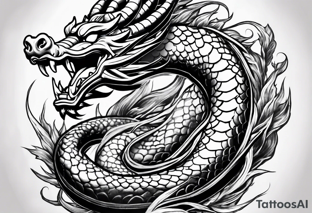 Shenron from Dragon Ball Z Americana style tattoo tattoo idea