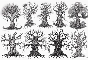 Undead tree tattoo idea