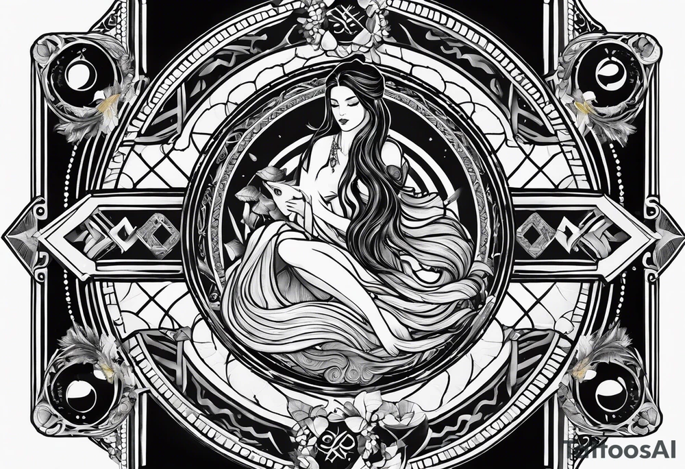 tarot card with Aquarius feeling tattoo idea