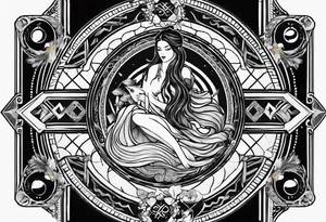 tarot card with Aquarius feeling tattoo idea