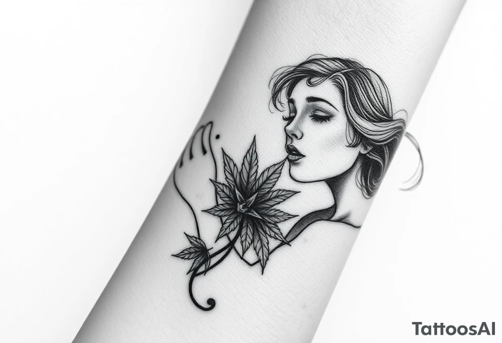 I taught Mary Jane how to dance smoke and weed art tattoo idea