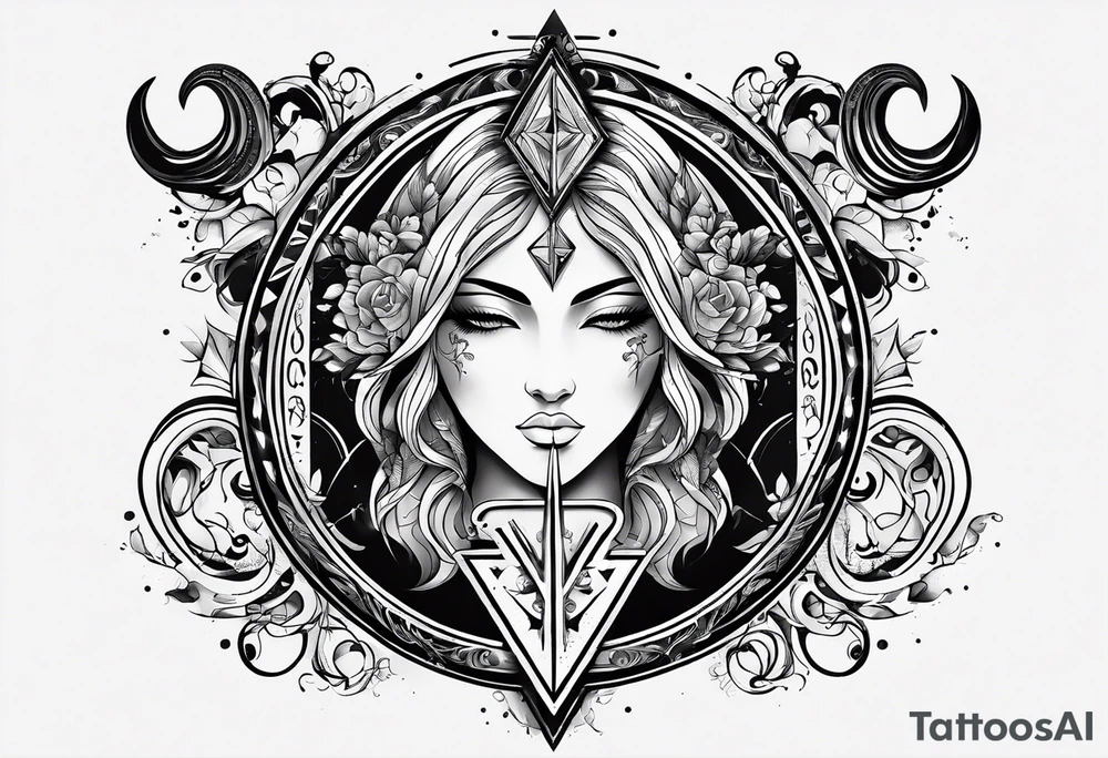 Virgo and Sagittarius zodiac signs with letter RR in it tattoo idea