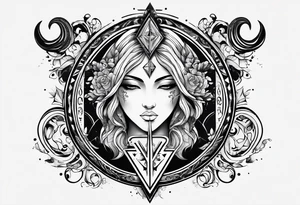 Virgo and Sagittarius zodiac signs with letter RR in it tattoo idea