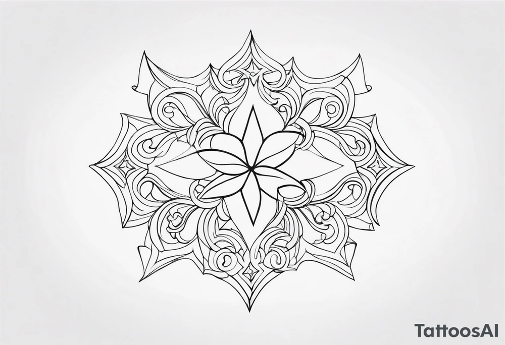 small stars and curls tattoo idea